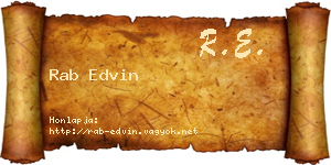 Rab Edvin névjegykártya